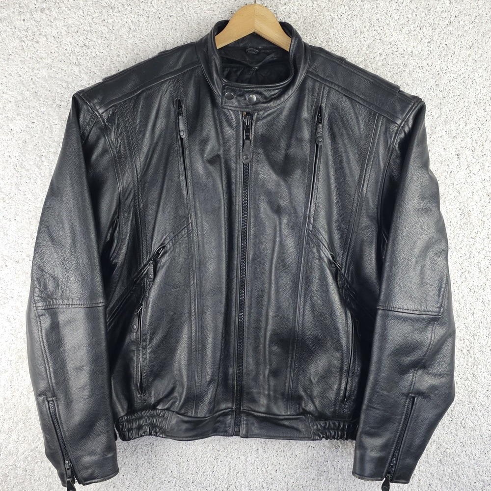 First Classics Premium Leather Biker Moto Utility Thinsulate Jacket Men's XL